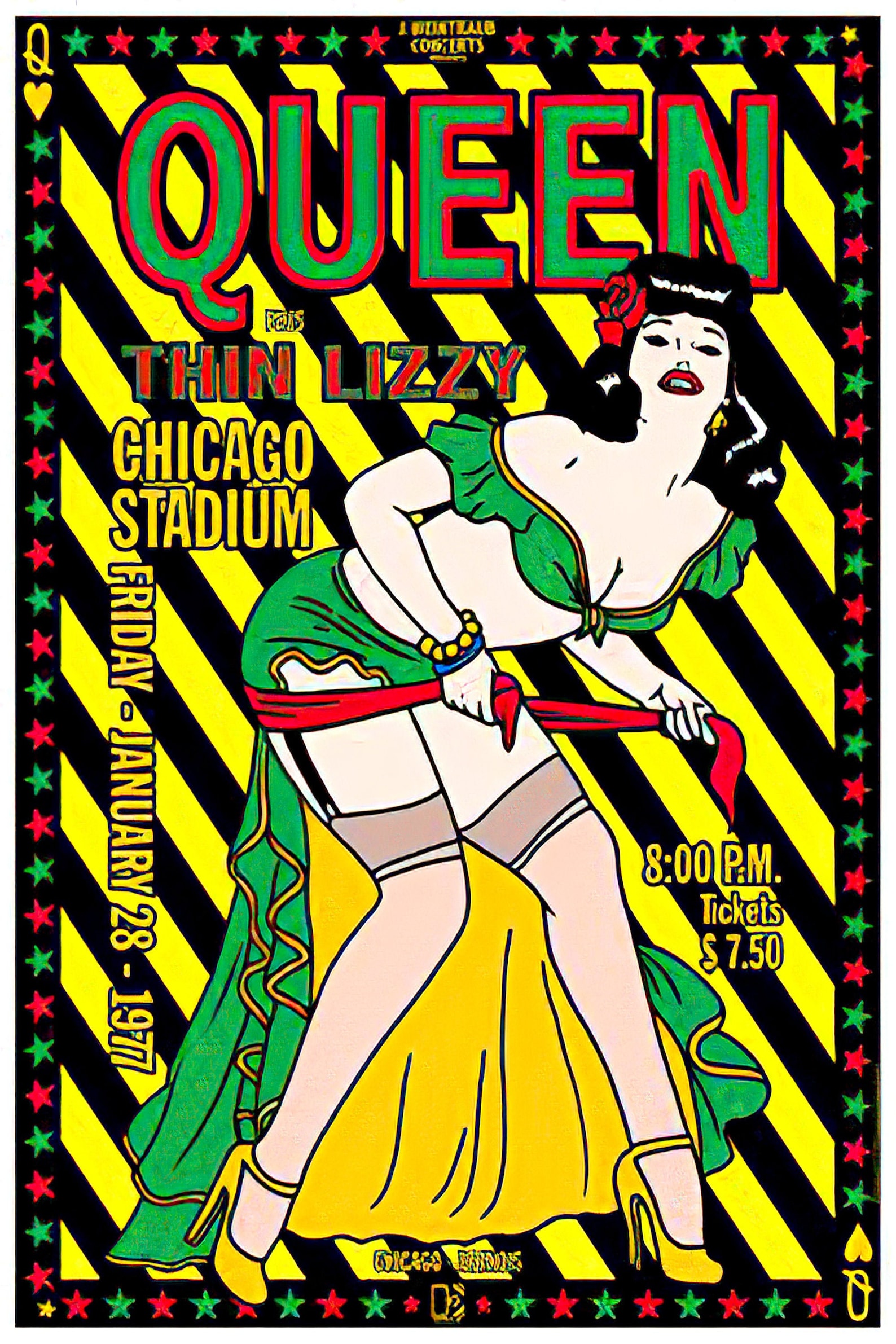 Queen chicago Concert Art Reproduction Free US Etsy
