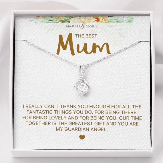 The Best Mum Necklace Gift for Mother's Day Jewellery Gift from Daughter/Son Birthday Present for Mother