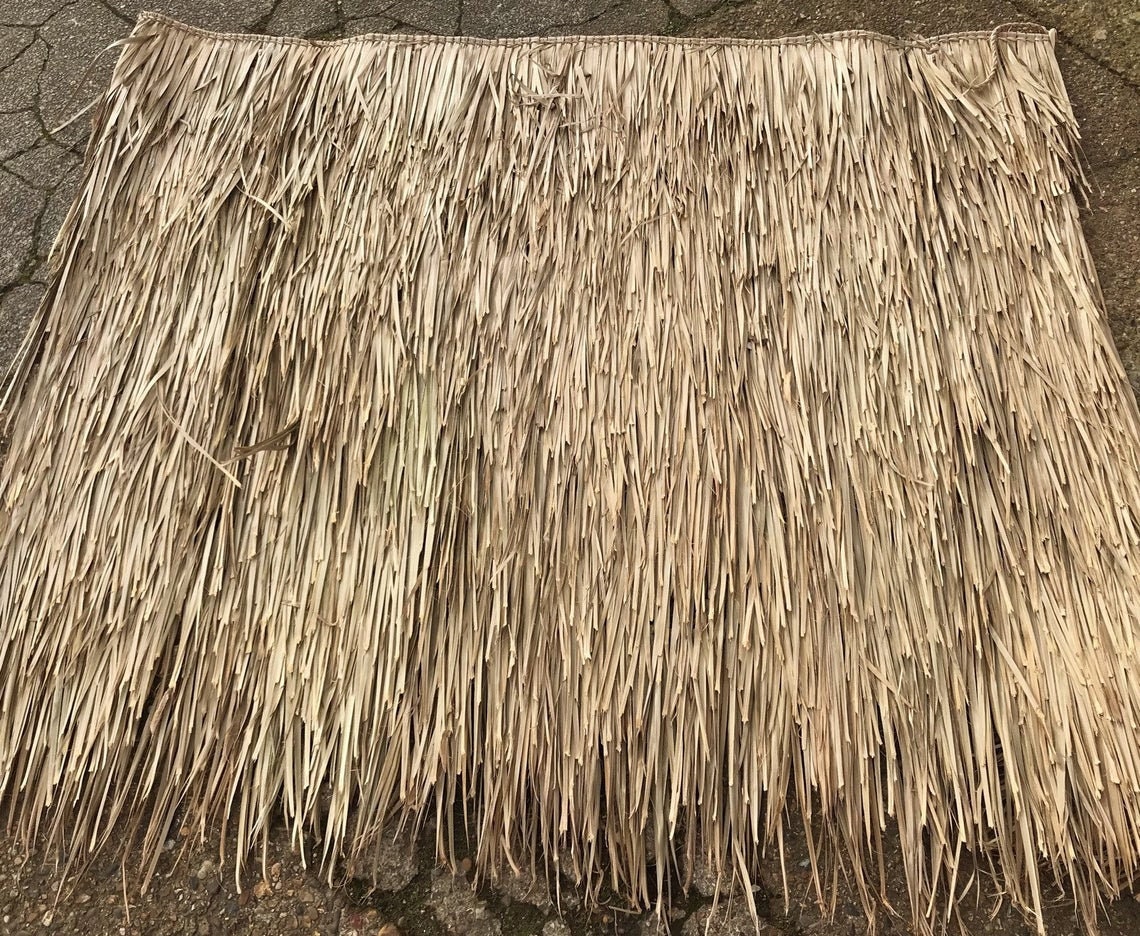 Artificial Mexican Palm Thatch Runner Roll – 50cm (19") Wide, HDPE Fireproof Tiki Hut Roofing, Brown, 0.5x3m (1.6x10ft), For Tropical Party & Palapa Decoration