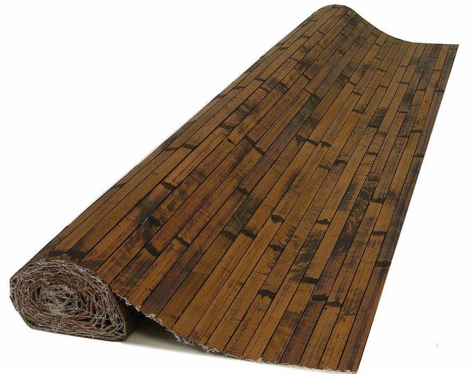 One 4' X 8' Bamboo Wall Paneling Natural Burnt Color Wainscoting