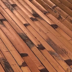 One- 4&#39; x 8&#39; Bamboo Wall Paneling Cherry Chocolate Color Wainscoting Wainscot, Bamboo wall decor, Peel and Stick wall decor, Bamboo panel