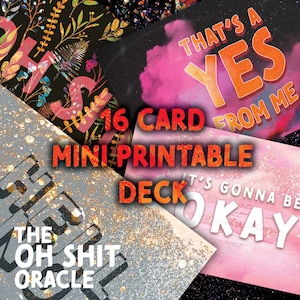 The Oh Shit Oracle Mini Edition - ***Digital File / Printable*** - 16 Card Mini Edition - Printable Oracle / Tarot Deck