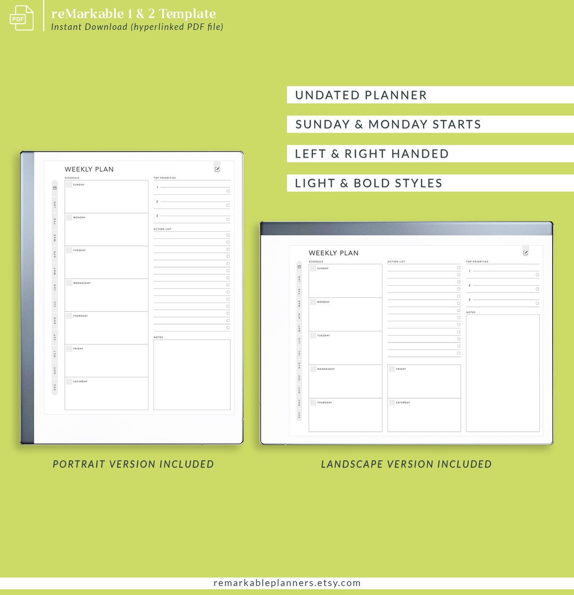 Remarkable 2 Daily Planner Essential Planner Monthly - Etsy