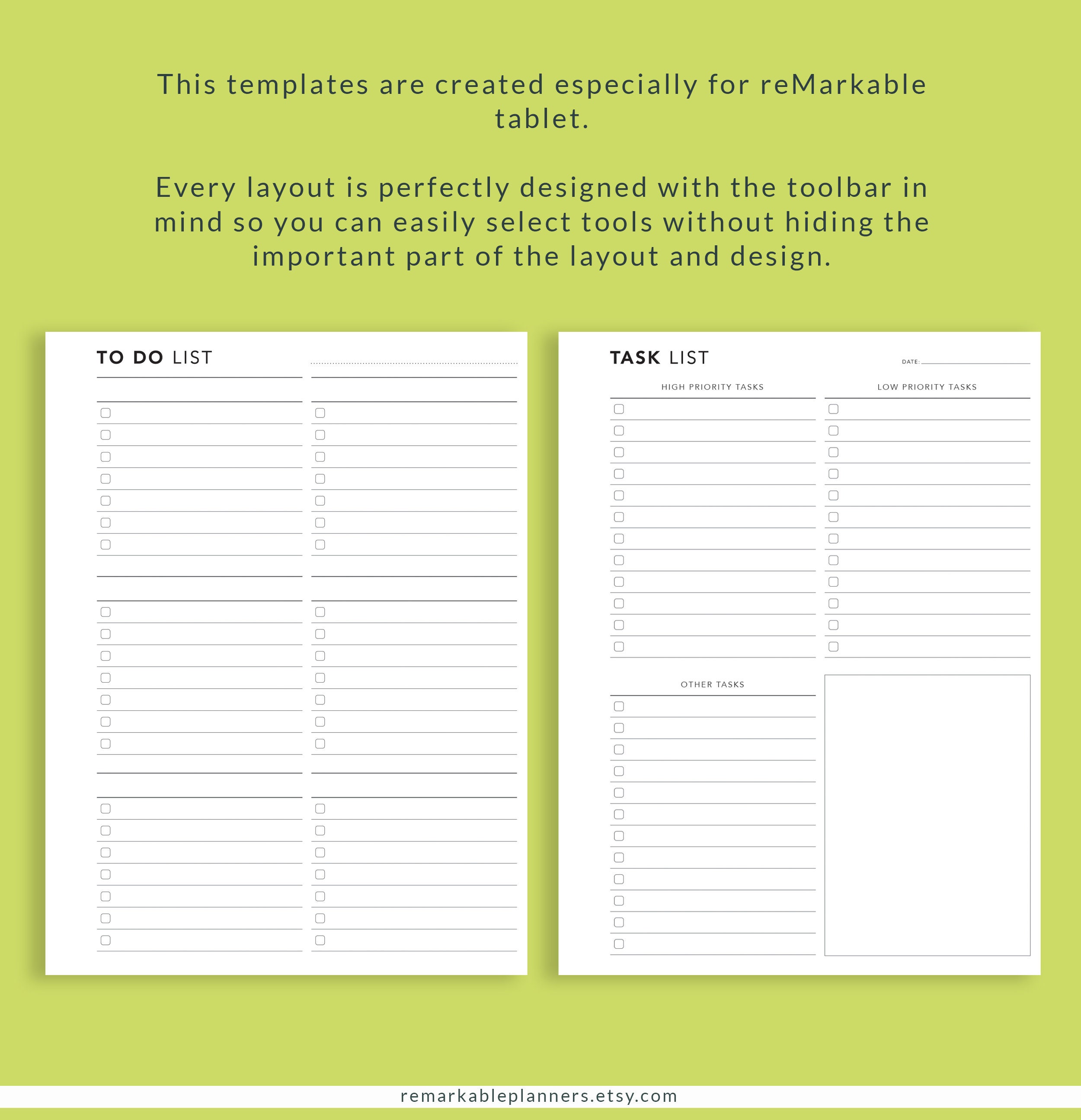 Remarkable 2 to Do List Task List Digital Planner Task Etsy UK