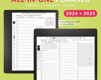 Kindle Scribe Daily Planner, 2024, 2025 All-In-One Planner, PORTRAIT and LANDSCAPE versions