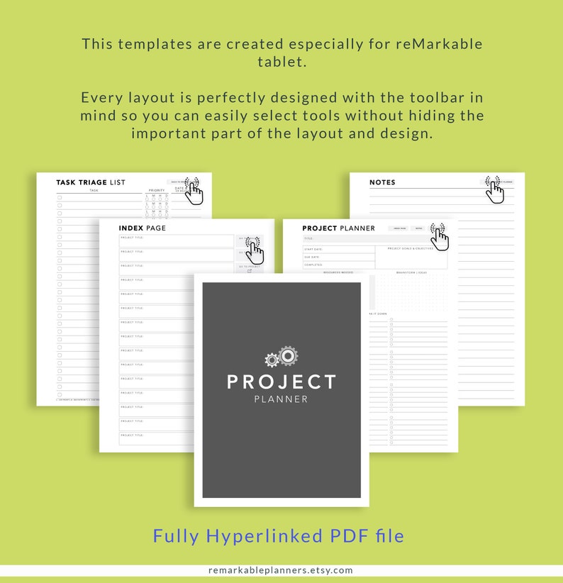 Remarkable 2 Templates Project Planner Productivity Planner Etsy