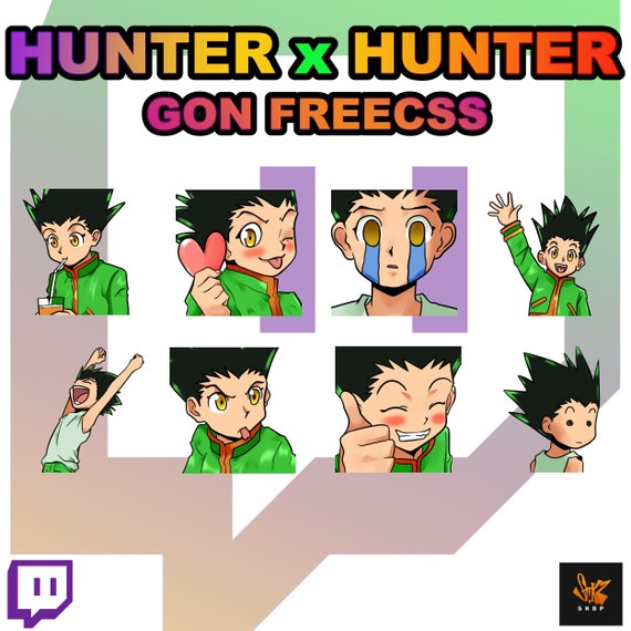 12 X Twitch Emotes Bonus Text Gon Freecss From Hxh With My Etsy