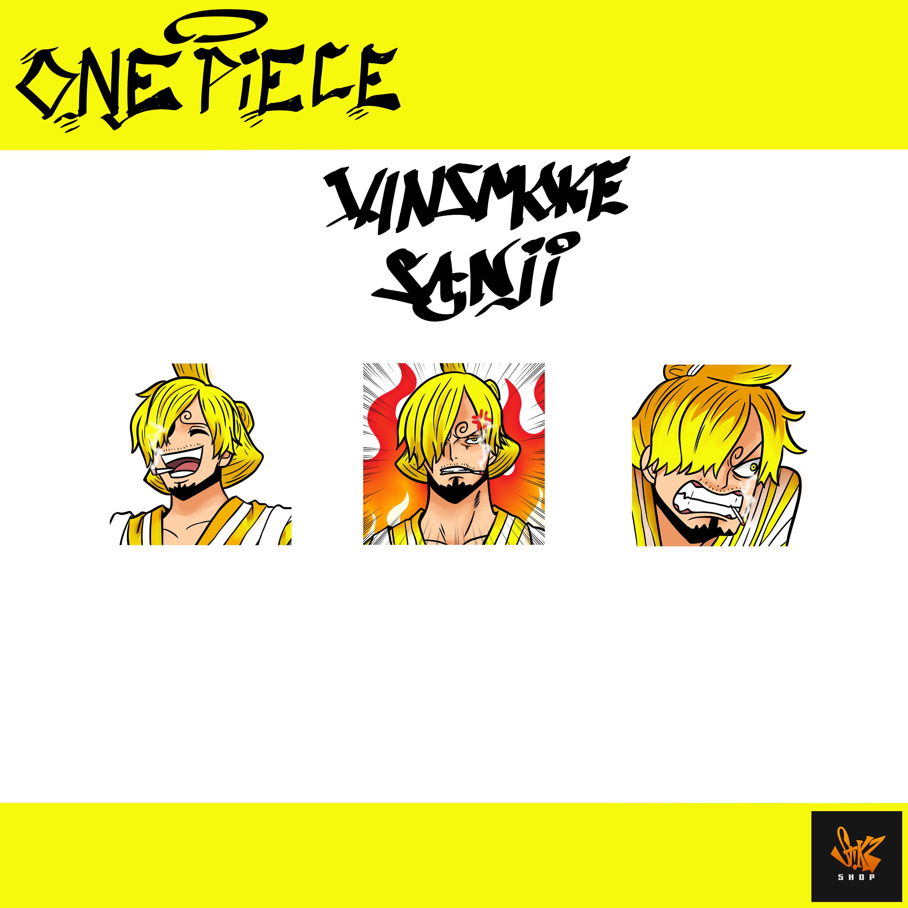 5 X Twitch Emotes Vinsmoke Sanji Wano Kuni Ver From One Piece Etsy