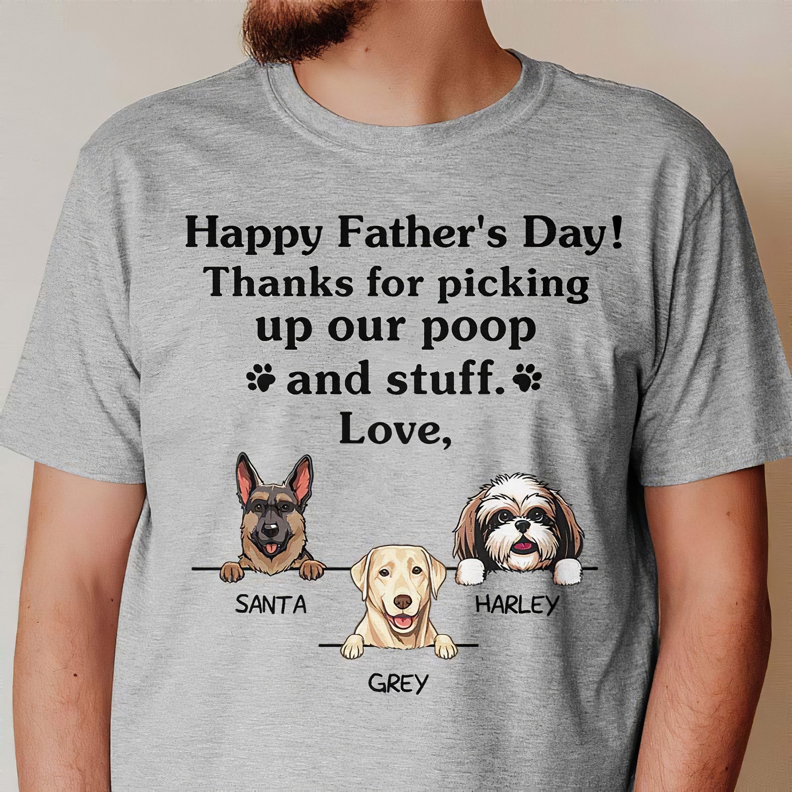 Happy Father's Day Dog ShirtThank For Picking Up Our Poop Etsy