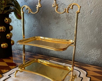 2 Tier Tray Stand | Cake Stand | 2 Tier Serving Tray | silver cake stand | gold cake stand | 2 Tier Cake Stand | metal Cookie Stand