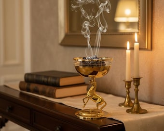 Goldene Räucherstäbchenhalter | Aschefänger | Entspannung Räucherstäbchen Brenner, Home Duft