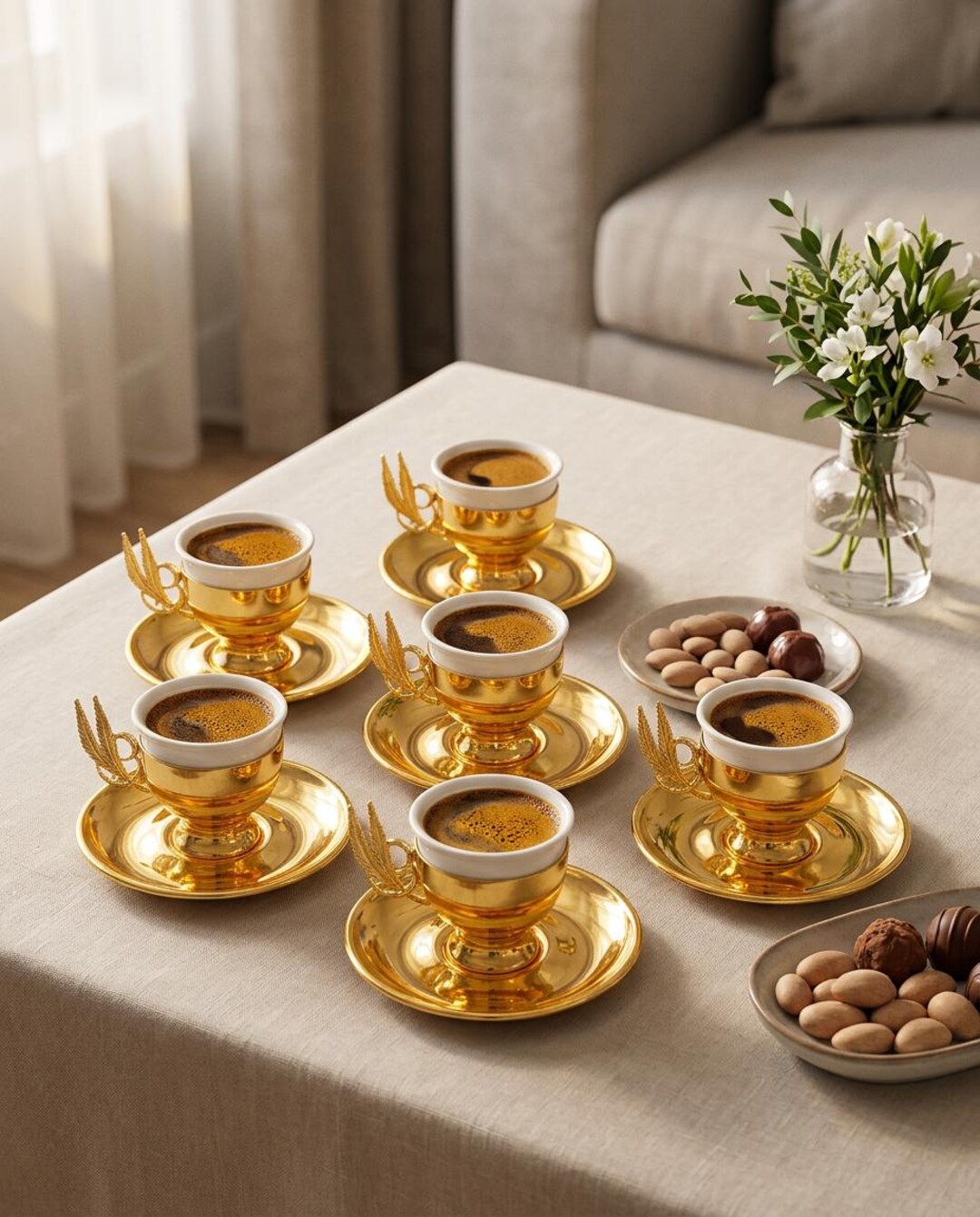 Elegant 6 Piece Coffee Cup Set - Turkish & Arabic Inspired - Perfect ...