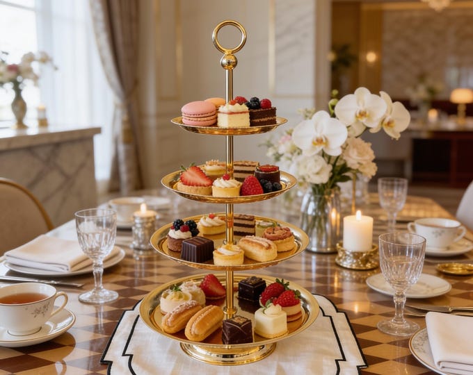 Featured listing image: 4 Tier Tray Stand | Cake Stand | 4 Tier Serving Tray | silver cake stand | gold cake stand | 4 Tier Cake Stand |  metal Cookie Stand