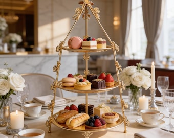 3-Tier Tray Stand, Cake Stand, 3-Tier Serving Tray, silver cake stand, golden cake stand, 3-Tier Cake Stand.