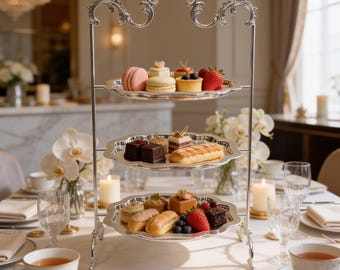 Silver Plated 3-Section Cake Stand, Cookie Stand, Service Stand is produced with high quality Brass materials.