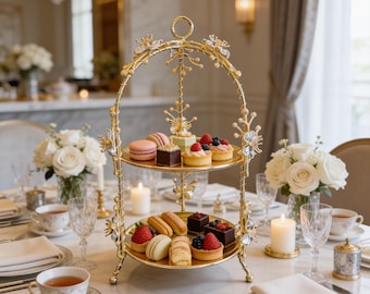 Elegant 2-Tier Tray Stand,Cake Stand - Elevate Your Snacks  - Presentations