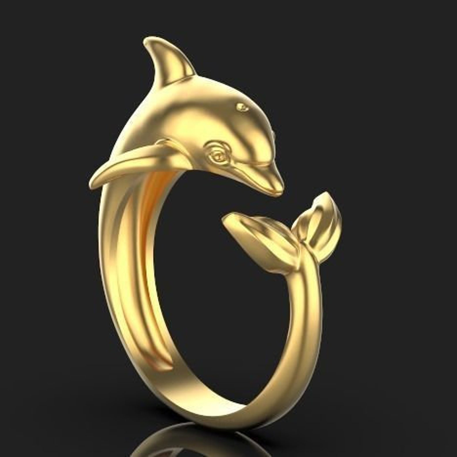 Dolphin Ring Fish Ring 925 Silver Ring Animal Ring Etsy