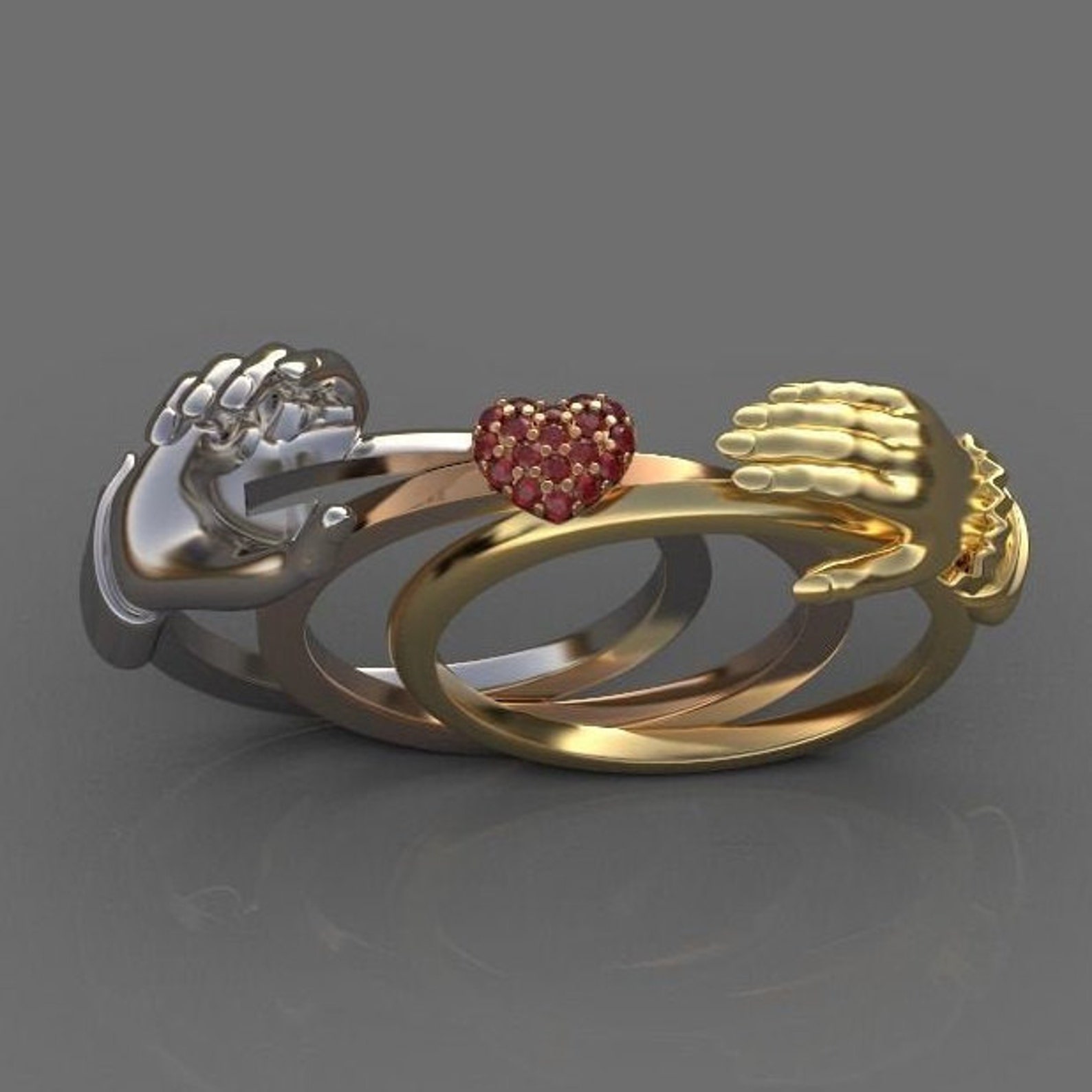 Hand Ring Hand Shake Ring 925 Silver Ring Silver Hand Ring Etsy