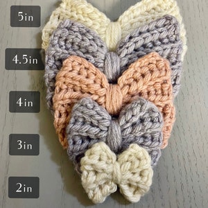 Single Crochet Bows/ Hair bows/ Clip or Nylon headband/Handmade Crocheted Bows