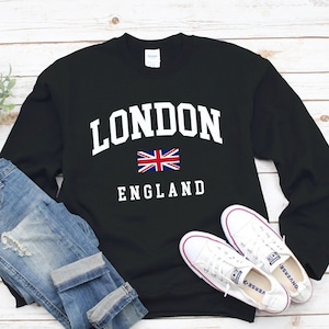London Sweatshirt England College Sweater, gift, gift for him, gift for her, Comfort cotton S-3XL standard USA size men&#39;s women&#39;s unisex