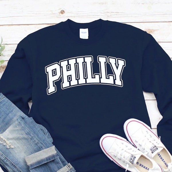 Philly Sweatshirt, College Text, Philadelphia Sweatshirt, Philly PA Crewneck Sweater, Comfort cotton S-3XL USA taille unisexe femme