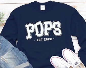 POPS Sweatshirt, POPS Sweater, Crewneck, Personalized, Gift, Grandpa, Father&#39;s Day, Comfort, S-3XL standard USA size men&#39;s women&#39;s