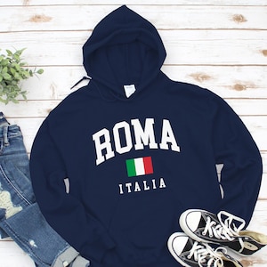Roma Hoodie, Country Flag Logo Italia Sweatshirt, Cozy Rome Pullover Unisex size