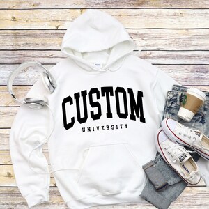 Custom University Hoodie with Established year, Customized College Hoodie, graduation gift, Pullover comfort S-5XL USA size men&#39;s women&#39;s