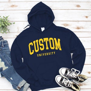 Customized State University Hoodie Sweatshirt, Custom University Sweater, Personalized College Pullover