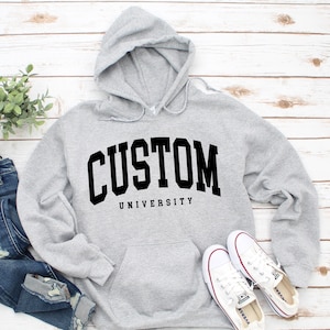 Customized College Hoodie Sweatshirt, Gift, Graduation gift, Comfort, S-5XL standard USA size men's women's unisex