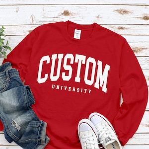 Personalized University Sweatshirt, Custom Short University Sweater, Gift, Graduation gift, Comfort, S-5XL men&#39;s women&#39;s unisex
