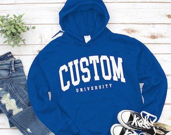 Personalized University Hoodie, Custom University Sweatshirt, alumni, gift, Crewneck Comfort S-3XL standard USA size men's women's unisex