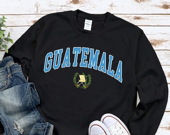 Guatemala Sweatshirt, Coat of Arms of Guatemalan Sweater, Cozy Crewneck Unisex
