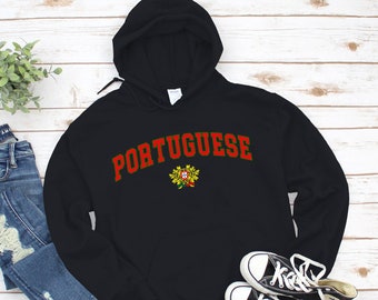 Portuguese Hoodie, Coat of Arms of Portugal Sweatshirt, Cozy Pullover Unisex