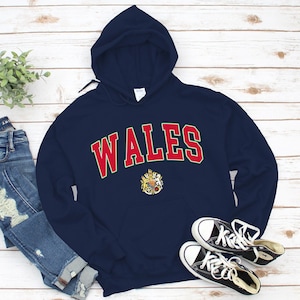 Wales Hoodie, Coat of Arms of Cymru Sweatshirt, Cozy Pullover Unisex
