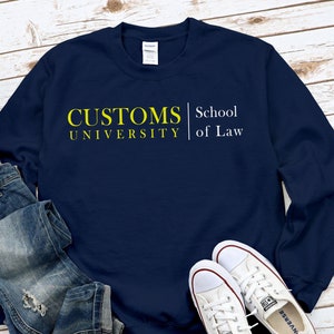 Custom University School of Law Sweatshirt, Personalized Law Sweater College Program, Customized Graduation Gift