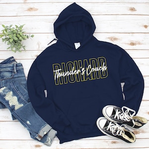 Custom Coach Hoodie: Personalized Baseball, Softball, Soccer, Volleyball Gift