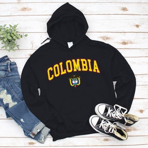 Colombia Hoodie, Coat of Arms of Colombian Sweatshirt, Cozy Pullover Unisex