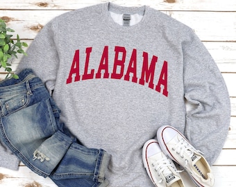 Alabama Sweatshirt: College-Stil mit Rundhalsausschnitt