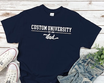 Camiseta personalizada para papá universitario: ropa universitaria personalizada