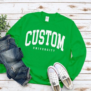 Custom University Sweatshirt Established Sweater, alumni, gift, Crewneck Comfort S-3XL standard USA size men&#39;s women&#39;s unisex