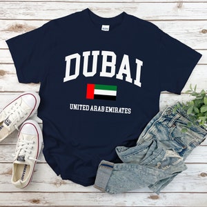 Dubai Shirt, Country Flag Logo UAE Tshirt, Cozy Dubai Tee Unisex size