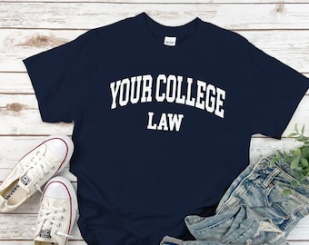 Aangepast Law School-T-shirt: gepersonaliseerd T-shirt voor universiteitsprogramma