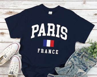 Paris Shirt, Country Flag Logo France Tshirt, Cozy Paris Tee Unisex size