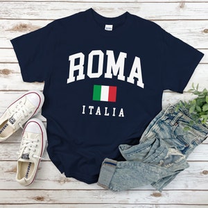 Roma Shirt, Country Flag Logo Italia Tshirt, Cozy Rome Tee Unisex size