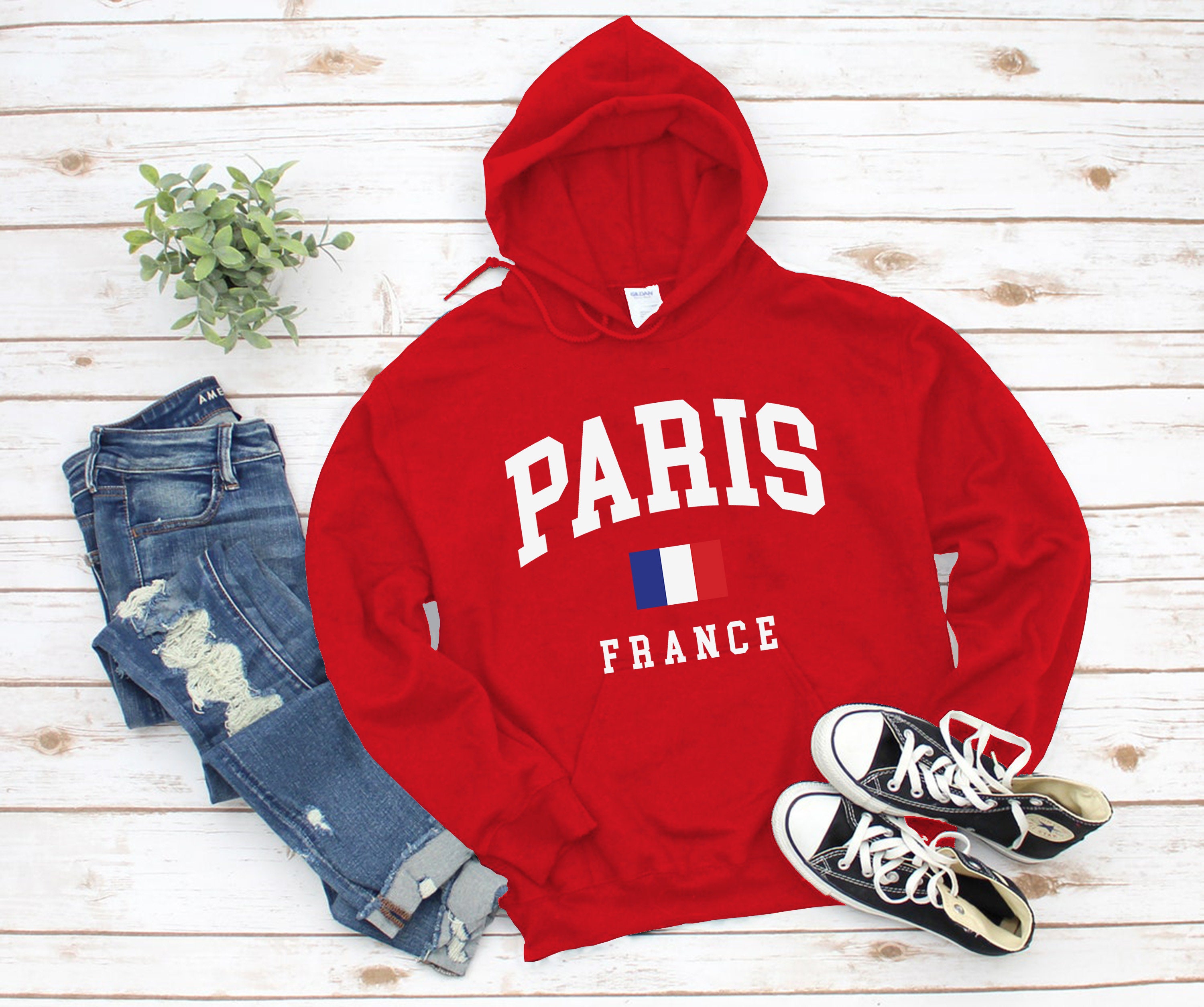 Paris Hoodie, Country Flag Logo France Sweatshirt, Cozy Paris 