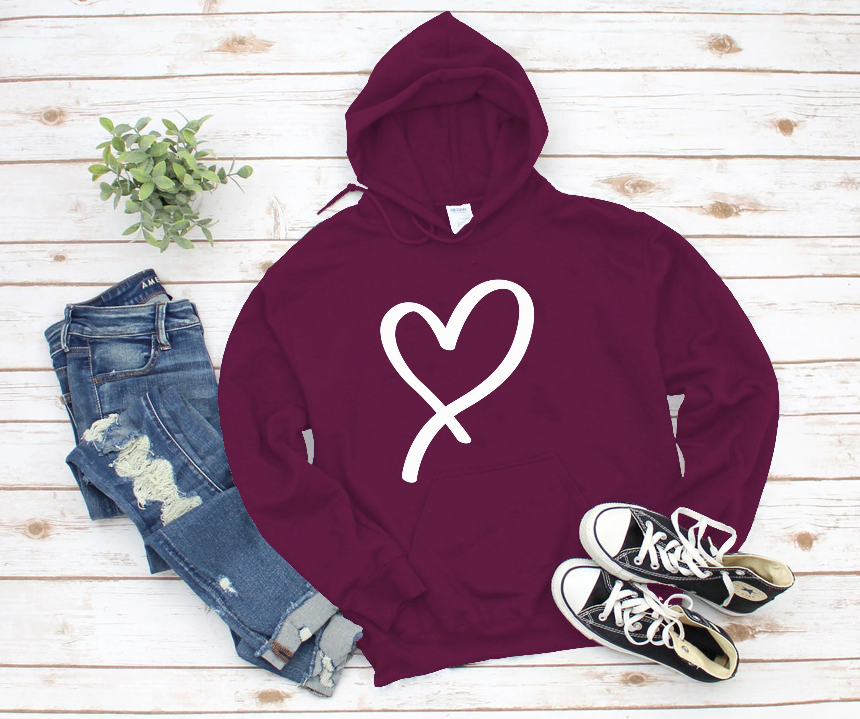 Valentine s Day Hoodie Sweatshirt Love Icon Heart Sweater Heart Shape Peace Fall Pullover Anti Valentines Gift Etsy
