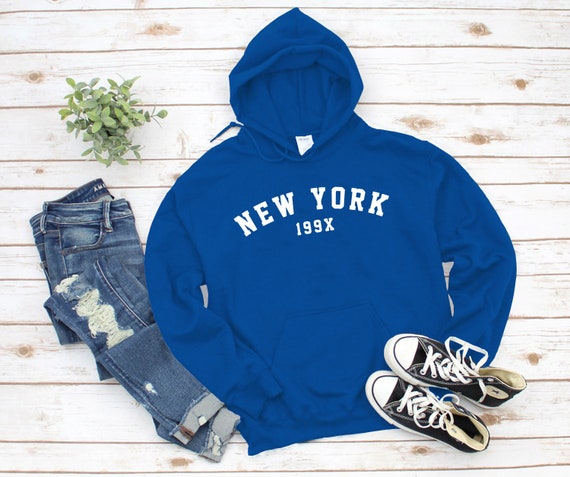 New York 199x Hoodie Sweatshirt NY City Comfort cotton hooded standard USA size mens women