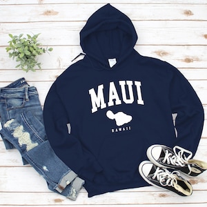 Maui Sweat-shirt à capuche, Cool Comfort Maui Island Sweater, Maui Carte Hawaii Pullover S-5XL Unisexe