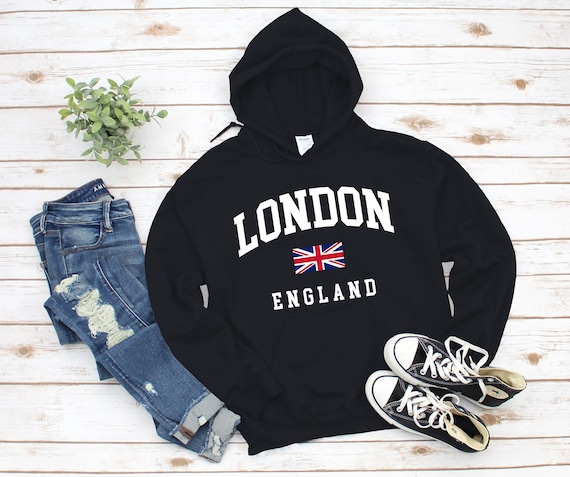 Hooded college clearance sweatshirt